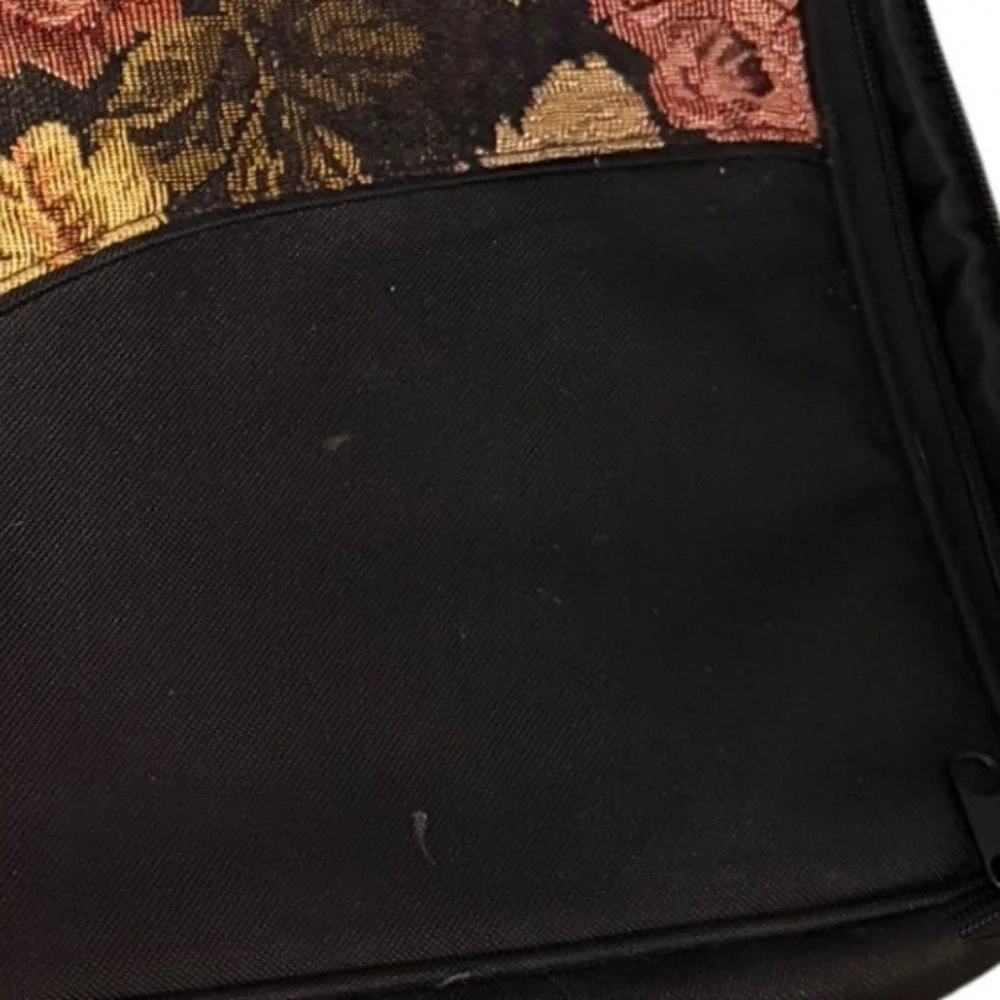 Vintage Floral Tapestry Canvas Travel Case Organizer Laptop Bag Rose Portfolio